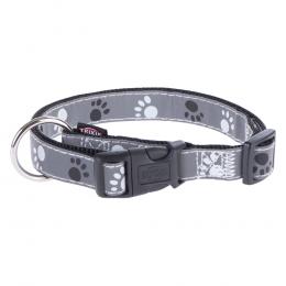 Trixie Halsband Pfoten-Reflect, silber - Größe M-L: 35 - 55 cm Halsumfang, 20 mm breit
