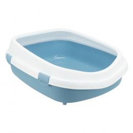 Trixie Katzentoilette Primo XXL mit Rand - blau/weiß