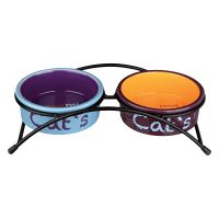 Angebot für Trixie Keramik-Napf-Set Eat on Feet - 2 x 300 ml, Ø 12 cm (hellgrau/altrosa/hellblau) - Kategorie Katze / Tränken & Fressnäpfe / Keramik / Keramik.  Lieferzeit: 1-2 Tage -  jetzt kaufen.