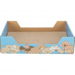 TRIXIE Kratzpappe Floral mit Katzenminze Hellblau