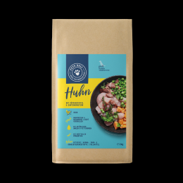 Trockenfutter Huhn mit Süßkartoffel, Gartenkräuter & Apfel für Hunde - Sparpaket 2x2kg