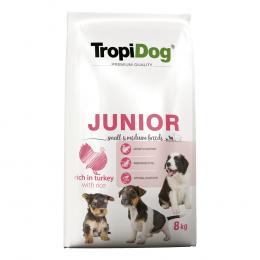 Tropidog Premium Junior Small & Medium Truthahn & Reis - Sparpaket: 2 x 8 kg