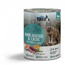 Tundra Hunde-Nassfutter Rind, Rentier & Lachs - 800 g (4,61 € pro 1 kg)
