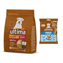 Ultima Mini Trockenfutter + 90 g Dental Sticks Mini gratis! - 2,5 kg Senior Huhn