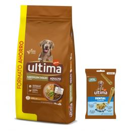 Ultima Trockenfutter + 180 g Dental Sticks Medium / Maxi gratis! - Medium / Maxi Adult Huhn & Reis 18 kg