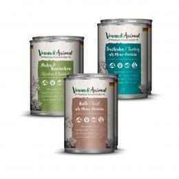 Venandi Animal - Probierpaket II 2xHuhn und Kaninchen, 2xKalb, 2xTruthahn 12x400g