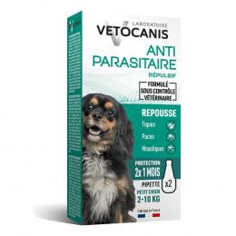 Vetocanis Repellent Floh- und Zeckenschutz Spot-On Hund S (2 - 10 kg) - 2 Pipetten x 2 ml
