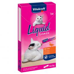 Vitakraft Cat Liquid-Snack Ente & ß-Glucane - 6 x 15 g