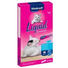 Vitakraft Cat Liquid-Snack mit Lachs + Omega 3 -Sparpaket 24 x 15 g