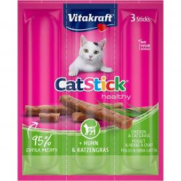 Vitakraft Cat Stick mini Huhn,InulinundKatzengras 5x3 Stück