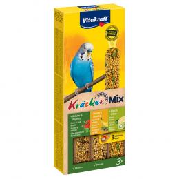 Vitakraft Kräcker Wellensittiche Trio-Mix - 3 Sticks: Sesam/Kräuter/Kiwi