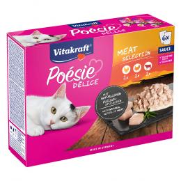 Vitakraft Poésie DéliSauce Mixpaket Pouch 6 x 85 g  - Fleisch-Mix