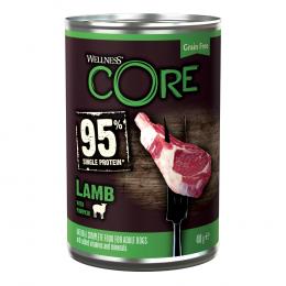 Wellness Core Adult Nassfutter zum Sonderpreis! - 95% Single Protein: Lamm & Kürbis (6 x 400 g)