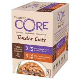 Wellness Core Nassfutter zum Sonderpreis! - 6 x 85 g Tender Cuts: Truthahn-Auswahl