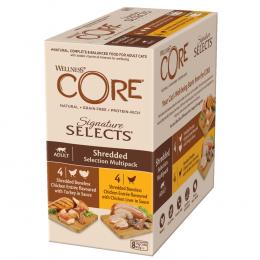 Wellness Core Nassfutter zum Sonderpreis! - 8 x 79 g Signature Selects: Auswahl in Streifen