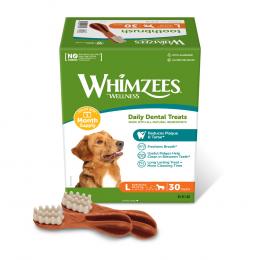 Whimzees by Wellness Monthly Toothbrush Box - Größe L: für große Hunde (1,8 kg, 30 Stück)