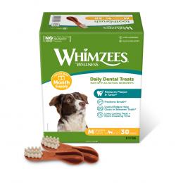 Whimzees by Wellness Monthly Toothbrush Box - Größe M: für mittelgroße Hunde (900 g, 30 Stück)