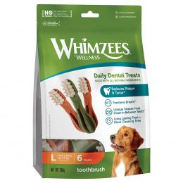 Whimzees by Wellness Toothbrush - Größe L: für große Hunde (18-27 kg, 6 Stück)