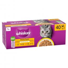 Whiskas 1+ Adult Frischebeutel 40 x 85 g - Geflügel in Gelee (4 Sorten)