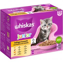 WHISKAS Junior Geflügel Auswahl in Gelee 12x85g