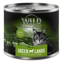 Wild Freedom Adult 6 x 200 g - getreidefreie Rezeptur - Green Lands: Lamm & Huhn