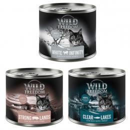 Wild Freedom Adult 6 x 200 g - getreidefreie Rezeptur - Mixpaket 3 (Forelle, Schwein, Pferd)