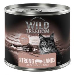 Wild Freedom Adult 6 x 200 g - getreidefreie Rezeptur - Strong Lands: Schwein & Huhn