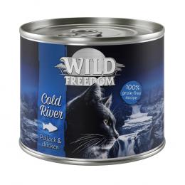 Wild Freedom Probierpaket: 400 g Trockenfutter + 6 x 200 /  70 g Nassfutter - Cold River Lachs + gemischtes Paket 6 x 200 g