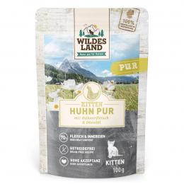 Wildes Land Kitten Huhn PUR mit Distelöl 12x100 g