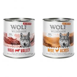 Wolf of Wilderness Adult 6 x 800 g - Freilandfleisch/-innereien & Monoprotein - Sparpaket 12 x 800 g: Mixpaket: Freiland-Huhn, Freiland-Rind