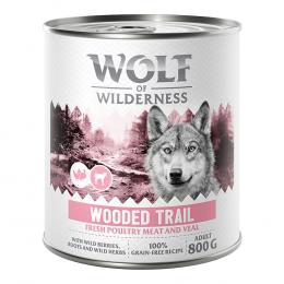 Wolf of Wilderness Adult 6 x 800 g - Mit viel frischem Geflügel  - Wooded Trails - Geflügel mit Kalb