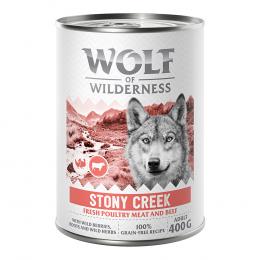 Wolf of Wilderness Adult - mit viel frischem Geflügel 6 x 400 g - Stony Creek - Geflügel mit Rind