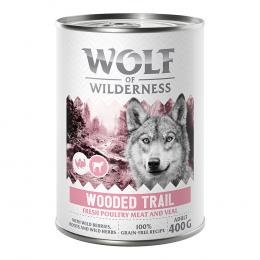 Angebot für Wolf of Wilderness Adult - mit viel frischem Geflügel 6 x 400 g - Wooded Trails - Geflügel mit Kalb - Kategorie Hund / Hundefutter nass / Wolf of Wilderness / Expedition.  Lieferzeit: 1-2 Tage -  jetzt kaufen.