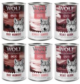 Wolf of Wilderness Adult - Mixpaket - NEU 6 x 400 g: 2x Ruby Midnight, 2x Scarlet Sunrise. 2x Velvet Gloom