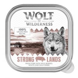 Wolf of Wilderness Adult - Single Meat 6 x 150 g Schale - Strong Lands - Schwein