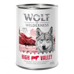 Wolf of Wilderness Adult - Single Meat 6 x 400 g  - High Valley - Rind
