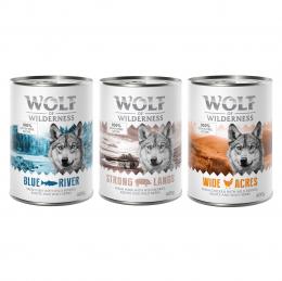 Wolf of Wilderness Adult - Single Meat 6 x 400 g  Mixpaket: Huhn, Schwein, Fisch