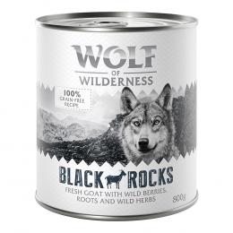 Wolf of Wilderness Adult - Single Protein 6 x 800 g  - Black Rocks - Ziege