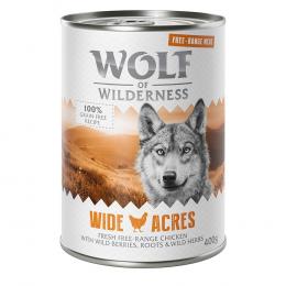Wolf of Wilderness Adult - Single Protein Freilandfleisch/-innereien 6 x 400 g  - 6 x 400 g: Wide Acres - Freiland-Huhn