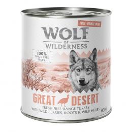Wolf of Wilderness Adult - Single Protein Freilandfleisch/-innereien  6 x 800 g - 6 x 800 g: Great Desert - Freiland-Pute