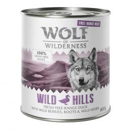 Wolf of Wilderness Adult - Single Protein Freilandfleisch/-innereien  6 x 800 g - 6 x 800 g: Wild Hills - Freiland-Ente