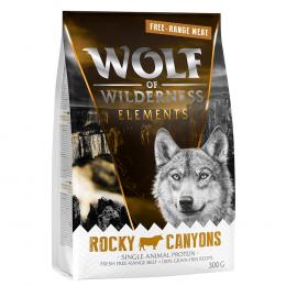 Wolf of Wilderness - getreidefrei - Probierbeutel - NEU: Rocky Canyons Adult - Freiland-Rind (Single Protein, 300 g)