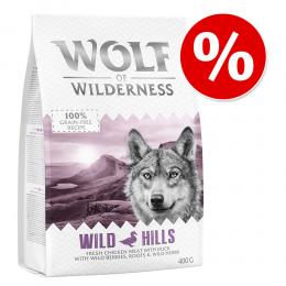Wolf of Wilderness - getreidefrei - Probierbeutel - NEU: Rocky Canyons Junior - Freiland-Rind (Single Protein, 300 g)