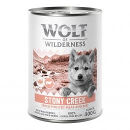 Wolf of Wilderness Junior 6 x 400 g - Mit viel frischem Geflügel  - Stony Creek - Geflügel mit Rind