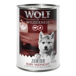 Wolf of Wilderness Junior - mit frischem rotem Fleisch 6 x 400 g  Ruby Midnight