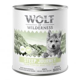 Angebot für Wolf of Wilderness Junior - mit viel frischem Geflügel 6 x 800 g - Steep Journey - Geflügel mit Lamm - Kategorie Hund / Hundefutter nass / Wolf of Wilderness / Expedition.  Lieferzeit: 1-2 Tage -  jetzt kaufen.