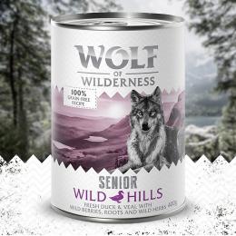 Wolf of Wilderness Senior 6 / 24 x 400 g - Duo-Protein Rezeptur - Sparpaket 24 x 400 g: Mix Lamm, Ente