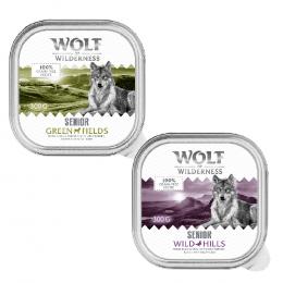 Wolf of Wilderness Senior - Duo-Protein Rezeptur 6 / 24 x 300 g Schale - 6 x 300 g: Mixpaket (3x Lamm & Huhn, 3x Ente & Kalb)