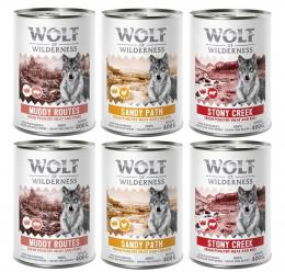 Wolf of Wilderness Senior - Mixpaket  - 6 x 400 g 2x Geflügel & Rind, 2x Geflügel & Schwein,  2x Geflügel & Huhn