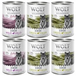 Wolf of Wilderness Senior - Mixpaket  - 6 x 400 g 4x Lamm & Huhn, 2x Ente & Kalb